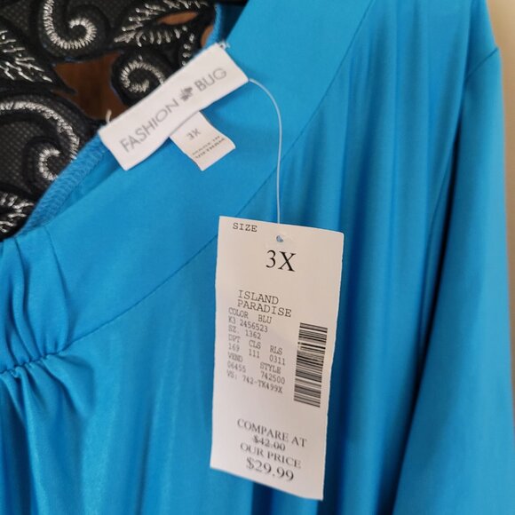 Fashion Bug Island Paradise Ombre Top - Size 3X - New with Tags - Picture 3 of 3